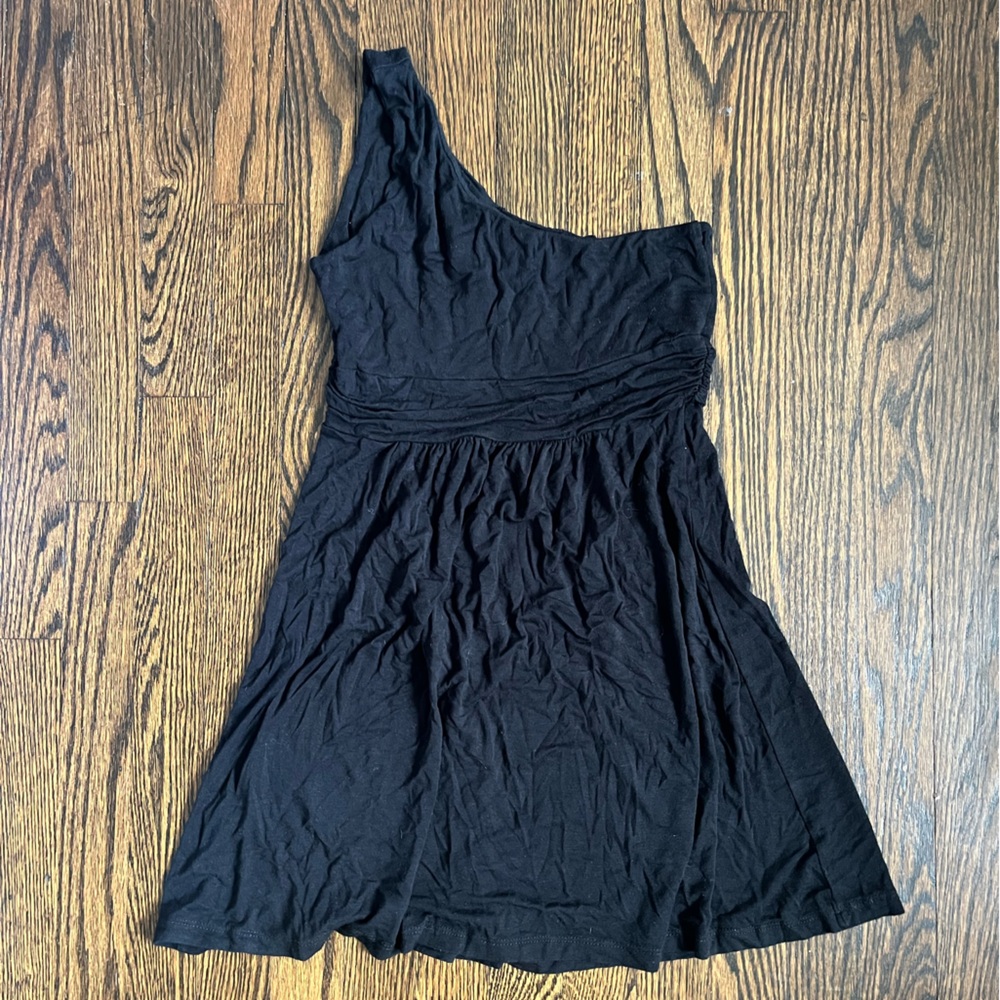 Black One-Shoulder Mini Dress